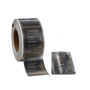 Meixin Cosmetic <b>Label</b> <b>Stickers</b> Transparent Hot Stamping Logo Skincare Bottle <b>Labels</b> Customization Available - Product Image 1