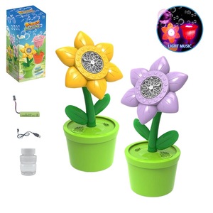Macchina per <span class=keywords><strong>Bolle</strong></span> a Forma di Pianta <span class=keywords><strong>in</strong></span> Vaso con Luce Ricaricabile e Musica, Girasole e Rosa Automatici <span class=keywords><strong>che</strong></span> Producono <span class=keywords><strong>Bolle</strong></span> - Ingrosso - Product Image 2