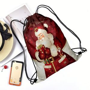 Hot-Selling Polyester Drawstring Sportpacks for Holidays for Candy Storage or Sports/Events Use for Christmas Day