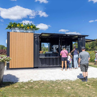 Container Bar in Acciaio da 20 Piedi, Personalizzabile, per Birra, Caffè, Negozi, Cantine Refrigerate, Bar del Vino, Hotel, Giardini, Colori Moderni