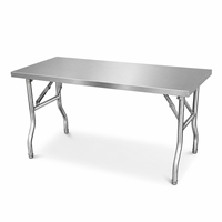 Table de travail pliante double couche en acier inoxydable pour cuisine professionnelle, avec revêtement autonettoyant, résistante à la corrosion, portable pour la préparation