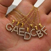 Collier unisexe tendance en imitation perle, chaîne rolo en acier inoxydable plaqué or 18 carats, étanche