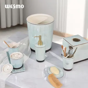 Elegant Lotion Dispenser Porcelain Bath Accessories Decor Luxury Ceramic Bathroom Accessories Set Bathroom Items