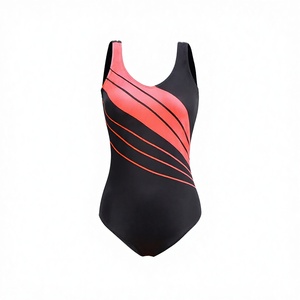Maillot de bain une pièce unisexe Vithas Industry avec logo frontal, motif rayé, effet ventre plat, grandes tailles, sans coutures, 100 % polyester - Product Image 2