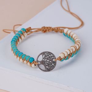 Bracelet <span class=keywords><strong>arbre</strong></span> <span class=keywords><strong>de</strong></span> <span class=keywords><strong>vie</strong></span> Double couche 4mm tissé en pierre colorée pour femme S282 - Product Image 6