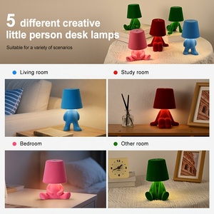 Modern Novelty Flocking Little Guy Table Lamp Rechargeable LED Desk Lamp Creative Bedroom Ambient <b>Light</b> Holiday Gift Lamp - Product Image 4