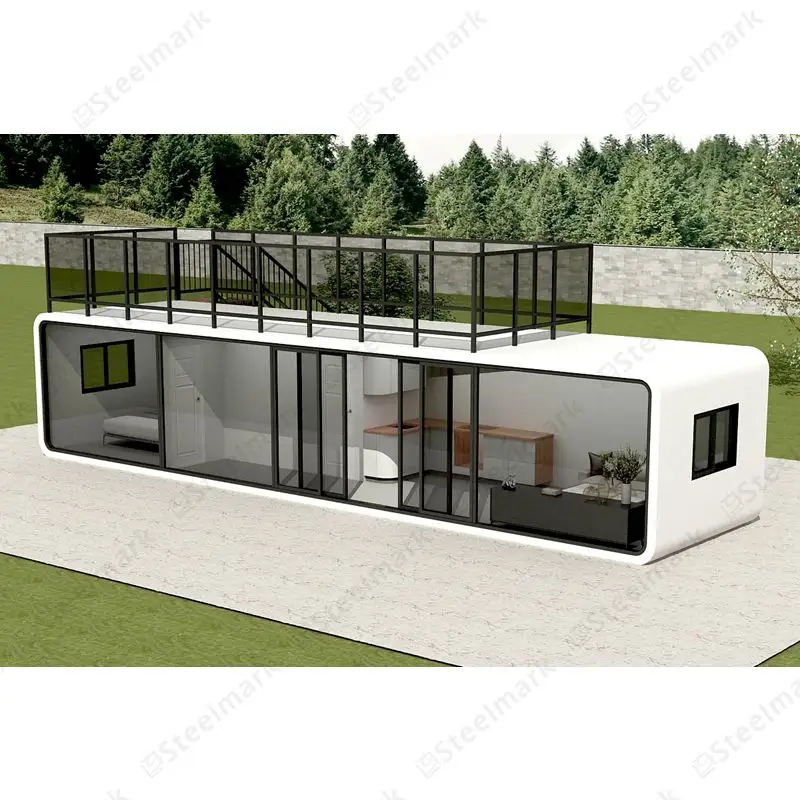 Casa contenedora de cabina de Apple de lujo de alta calidad, casa contenedora prefabricada, casa portátil de 40 pies a la venta, casa pequeña de cápsula espacial