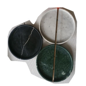 Mycare — plateau de service en marbre naturel, carré, blanc, vert et noir - Product Image 2