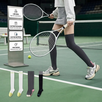 Chaussettes de tennis côtelées personnalisées 2026, hauteur genou, performance OEM, chaussettes de sport montantes pour équipes sportives