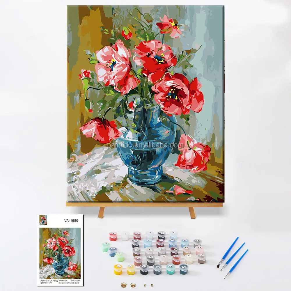 Paintido Kustom Di Luar Ruangan Dekorasi Minyak Cat dengan Angka Bunga Lukisan untuk Orang Dewasa