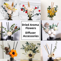 Aksesoris Diffuser Bunga Aroma Kering Buket Bunga Beras Awet Dengan Tongkat Rotan Set Dekorasi DIY