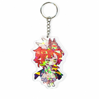 Porte-clés photo numérique en acrylique, fournisseur d'usine OEM en gros, faible MOQ, pendentif porte-clés personnalisé avec motif de dessin animé, impression numérique pour