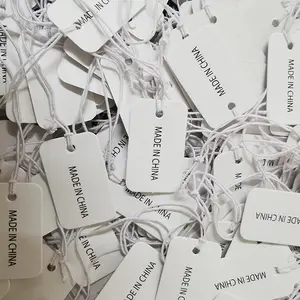 Customized White Price Tags Labels Display String Marking Strung writable Display Label Product Jewelry Clothing Hang Tags