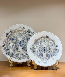 Cendrier décoratif de luxe en porcelaine fine, motif floral bleu, écologique, non toxique, style américain moderne et épuré - Product Image 4