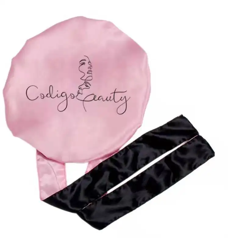 wholesale different colours double layered reversible silk satin hairband bonnets with private label custom logo bulk vendors