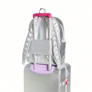Custom Kids <b>Mini</b> Travel <b>Backpack</b> Plush Hearts Metallic <b>Backpack</b> for Girl Silver School Bag - Product Image 2