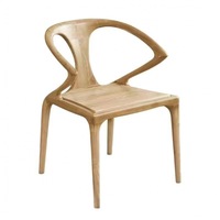 Fauteuil couleur noyer avec revêtement en cuir PU, chaise de salle à manger et de loisirs