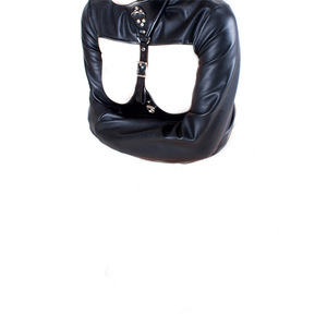 Veste de contention en cuir avec entraves pour poignets, harnais de contention pour costume de type veste de contention - Product Image 2