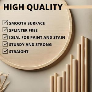 Wooden Round Stick Craft Material Long Solid Wood Rod For DIY Projects And <b>Clothes</b> <b>Rack</b> Making - Product Image 5
