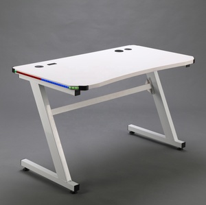Modern <strong>White</strong> E-sports Table With LED Light Gaming <strong>PC</strong> <strong>Desk</strong> Computer Racing Gaming <strong>Desk</strong> - Product Image 1
