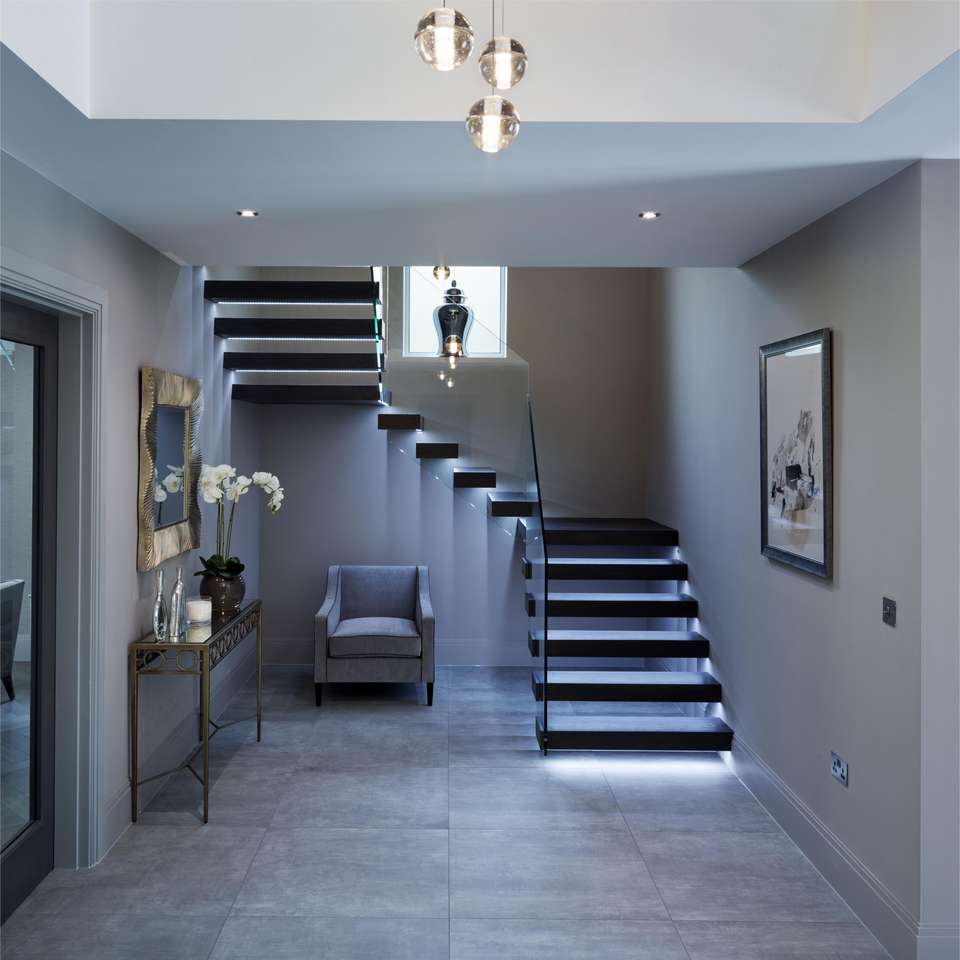 Architectural Floating Staircase Custom Designed for Signature Interior ...