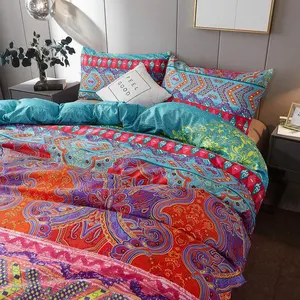 Modern Duvets Bedding Sets Skin Friendly Polyester Bedding Set Bohemian Ethnic Style Bed Sheets Set