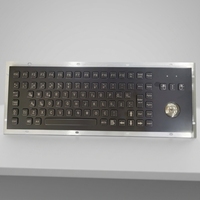 Teclado Industrial de Acero Inoxidable con Trackball, Resistente al Agua IP65, USB, para Montaje en Panel, Bajo MOQ