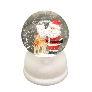Đèn Lồng Led Glitter Thắp Sáng Nước Giáng Sinh Nhựa Santa Nhà Máy Bán Nóng Trang Trí Trong Nhà Mini Và Snowman Globe Tuyết