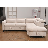 Canapé-lit d'angle deux places Tianhang au design européen, en tissu écologique, durable, confortable et avec rangement pour salon