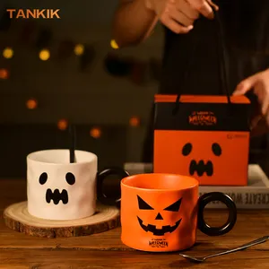 Cute Evil Ghost Mug 450ML Halloween Festivals Cute Holiday Gift Custom Ceramic Mug Gift