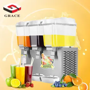 Distributeur automatique de jus de fruits 3 réservoirs en acier inoxydable, distributeur Commercial de boissons pour Buffet