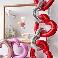 Ballon en feuille d'aluminium en forme de cœur de 40 pouces, idéal pour les fêtes d'anniversaire, les mariages et la photographie.