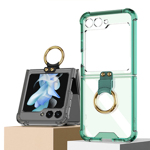 Para Samsung <span class=keywords><strong>Galaxy</strong></span> <span class=keywords><strong>Z</strong></span> <span class=keywords><strong>Flip</strong></span> 5 Contraportada <span class=keywords><strong>2021</strong></span> Nuevo diseño 360 Protección completa PC duro con anillo a prueba de golpes Cubierta del teléfono móvil - Product Image 1
