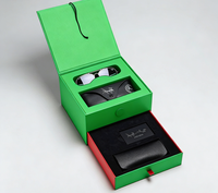 Boîte d'emballage pour lunettes de vue en papier rigide de luxe, personnalisable avec logo, écologique, en matériaux recyclés, réutilisable et portable