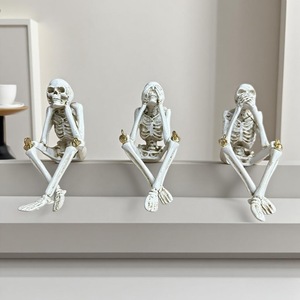 Ensemble de figurines squelettes en résine pour Halloween, décoration intérieure, accessoires cadeaux - Product Image 4