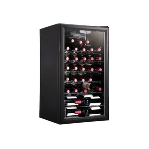 MEISDA SC98 98L, estante de madera para el hogar, enfriador de vino, puerta de vidrio, exhibición comercial de vino, nevera