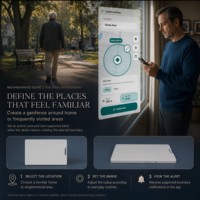 Trevaron Auto Senior Care GPS WiFi + LBS Localisateur par carte Application Rapports de localisation Lecture de trajets Alertes géofences Partage familial sécurisé