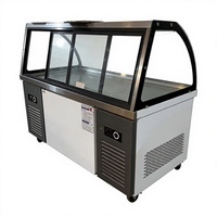 Vitrine chauffante pour aliments chauds en acier inoxydable avec verre incurvé pour supermarché et restaurant