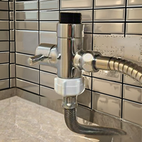 Connecteur universel en acier inoxydable Adaptateur en T Inverseur de douche Robinets de bidet de toilette durables 3/8 1/2 T Valve 3 voies