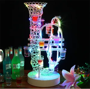 创意萨克斯管酒吧KTV发光二极管鸡尾酒杯架子弹杯酒架发光二极管夜总会派对酒架 - Product Image 4