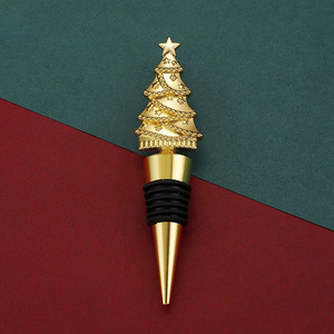 Bouchons de bouteille de vin de Noël en alliage de zinc et TPR, design décoratif arbre, cerf, flocon de neige, pour les fêtes de fin d'année - Product Image 3