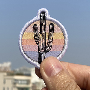 高品質のメロウボーダー織りパッチ、カスタム織りパッチ、アイロン接着織りバッジ、衣類用パッチ - Product Image 2