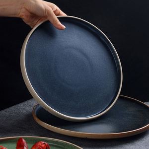 Customized logo Hand-Painted <b>Ceramic</b> Dinner <b>Plate</b> Restaurants Steak Pasta <b>Plate</b> Retro Porcelain Fruit Salad <b>Plate</b> - Product Image 1