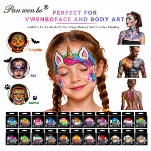 Ensemble de peinture pour le visage et le corps Panwenbo, peinture corporelle pour adultes et enfants, peinture pour le visage à base d'eau lavable pour Halloween, fête costumée, cosplay - Product Image 6