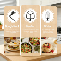 Robot culinaire électrique 1500W, 5L, avec mixeur, hachoir à viande et balance intégrée, boîtier en plastique, pour usage domestique