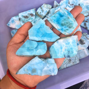 Cristal de Larimar <span class=keywords><strong>Robin</strong></span>, Rebanada de Piedra Pulida, Gema Hecha a Mano para Sanación, Energía Reiki - Product Image 1