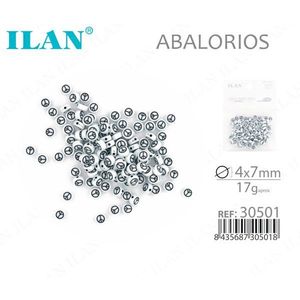 Perles Ilan Abalorios Symbole de la Paix 4x7mm Argentées pour la Fabrication de Bijoux 17g environ Réf 30501 - Product Image 1