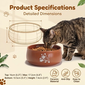 Ciotola per Animali Domestici in Ceramica Opaca, Non Porosa, Antibatterica, Anti-Macchia, Antiscivolo, 1100ml, Grande Capacità, per Cani e Gatti, Personalizzabile OEM - Product Image 3
