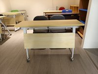 Bureau de formation mobile pour lycée avec pieds pliables et roulettes, mobilier scolaire pour salle de classe