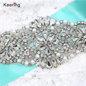 Vintage Classique <span class=keywords><strong>Diamant</strong></span> Losange Strass Cristal Perle Perlée Applique De Mariée WRA-491 Verre Gâteau De Mariage Cristal Perle Motif - Product Image 2